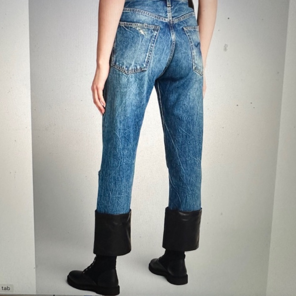 R13 Axl Leather Cuff Straight Leg Jeans Size 31🌸 - Picture 3 of 15